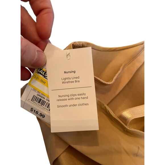 Auden Nursing Maternity Bra Women's 36B Nude Tan Adjustable Wire Free Smooth NEW - Picture 3 of 8